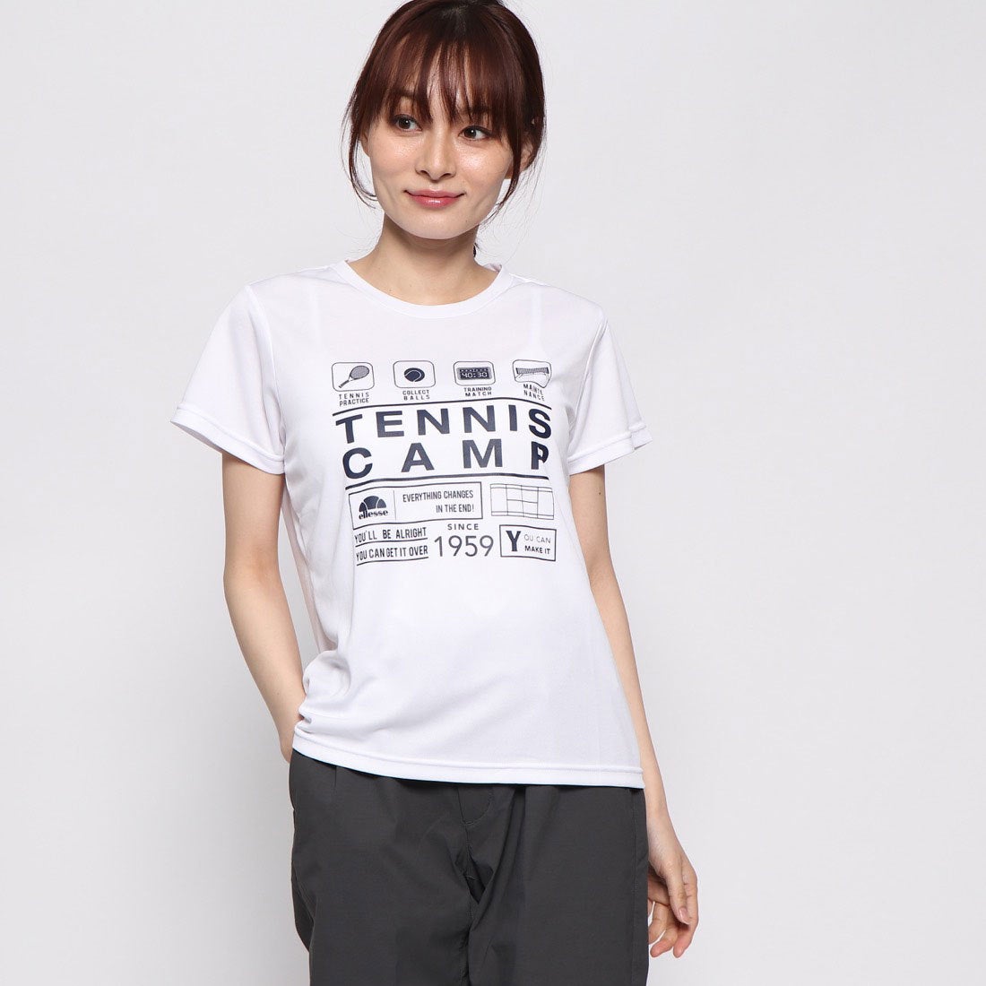 エレッセ　テニスシャツ2022 レディース　Lサイズ エレッセ ellesse レディース テニス 半袖Tシャツ テニスキャンプ