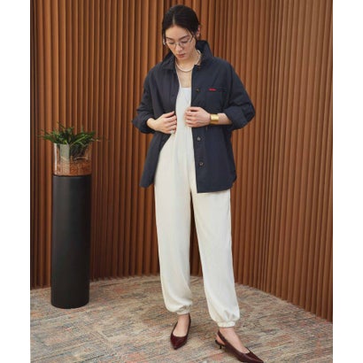 【2026AW】【S～Lサイズ展開】Vネックリブジョガーオールインワン【洗える】 （オフホワイト）｜詳細画像