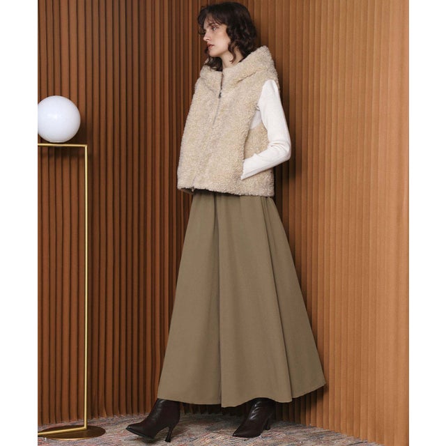【2026AW】【S～Lサイズ展開】ウエストゴムマキシ丈スカンツ 洗える （モカ）