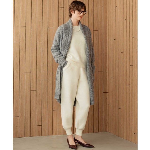 【2026AW】【S～Lサイズ展開】起毛ニットジョガーパンツ （オフホワイト）