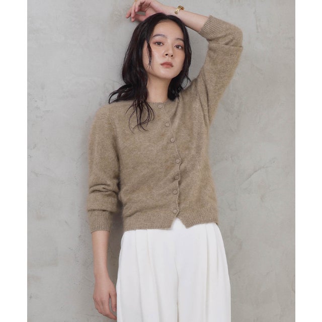 【2026AW】【天然素材100% / カシミヤ・シルク混】上質ウールカーディガン （モカ）