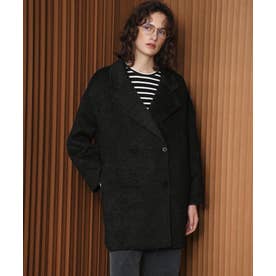 【2026AW】【M～Lサイズ展開】ウールブレンドダブルブレストミドルチェスターコート ハーフコート （ブラック）