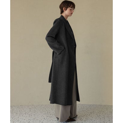 【2026AW】【上質ウール70％】ロング丈 チェスターコート （チャコールグレー）｜詳細画像