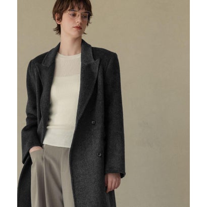 【2026AW】【上質ウール70％】ロング丈 チェスターコート （チャコールグレー）｜詳細画像