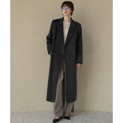 【2026AW】【上質ウール70％】ロング丈 チェスターコート （チャコールグレー）｜詳細画像