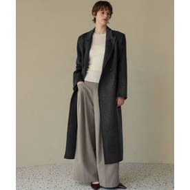 【2026AW】【上質ウール70％】ロング丈 チェスターコート （チャコールグレー）