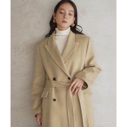 【2026AW】【上質ウール70％】ロング丈 チェスターコート （ベージュ）｜詳細画像