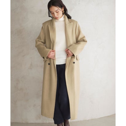 【2026AW】【上質ウール70％】ロング丈 チェスターコート （ベージュ）｜詳細画像