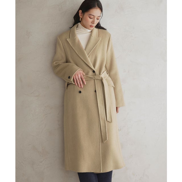 【2026AW】【上質ウール70％】ロング丈 チェスターコート （ベージュ）