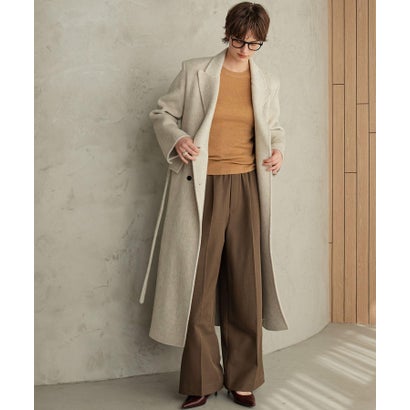 【2026AW】【上質ウール70％】ロング丈 チェスターコート （ライトベージュ）｜詳細画像