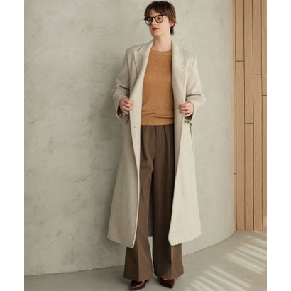 【2026AW】【上質ウール70％】ロング丈 チェスターコート （ライトベージュ）｜詳細画像