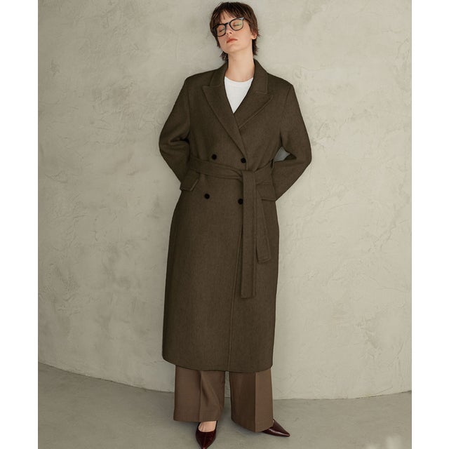 【2026AW】【上質ウール70％】ロング丈 チェスターコート （カーキ）