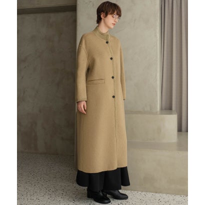 【2026AW】【上質ウール70％】スタンドカラー ロングコート （キャメル）｜詳細画像