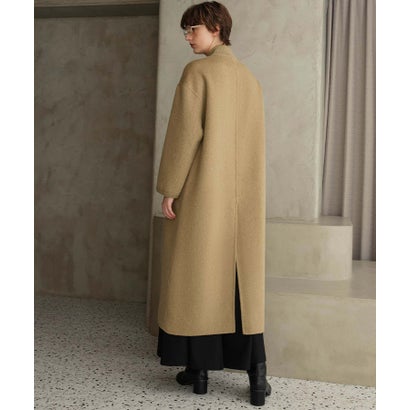 【2026AW】【上質ウール70％】スタンドカラー ロングコート （キャメル）｜詳細画像