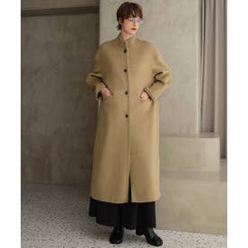 【2026AW】【上質ウール70％】スタンドカラー ロングコート （キャメル）