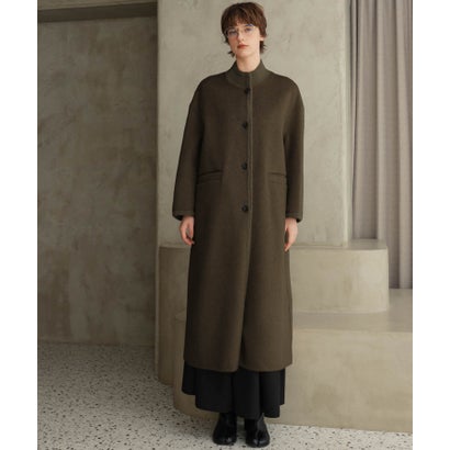【2026AW】【上質ウール70％】スタンドカラー ロングコート （カーキ）｜詳細画像