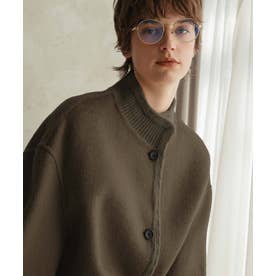 【2026AW】【上質ウール70％】スタンドカラー ロングコート （カーキ）