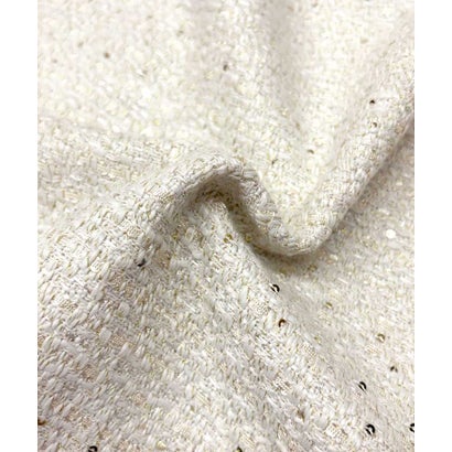 【2026AW】【M～Lサイズ展開】フリンジツイードVネックベスト ジレ （オフホワイト）｜詳細画像