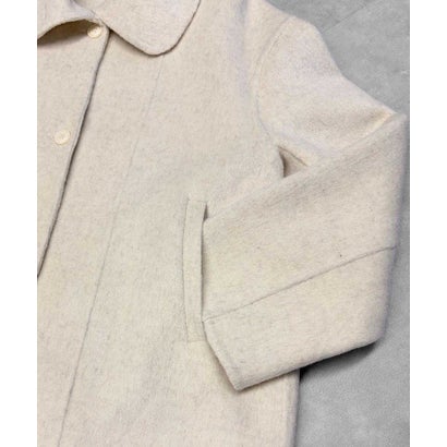 【2026AW】【上質ウール70%】襟2way ステンカラー ハイネック ロングコート （アイボリー）｜詳細画像