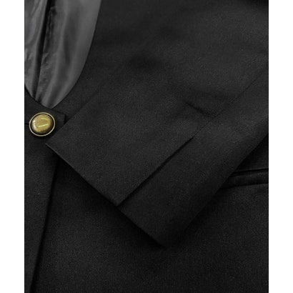 【2026AW】【M～Lサイズ展開】ディープUネックゴールドボタンノーカラージャケット 洗える （ブラック）｜詳細画像