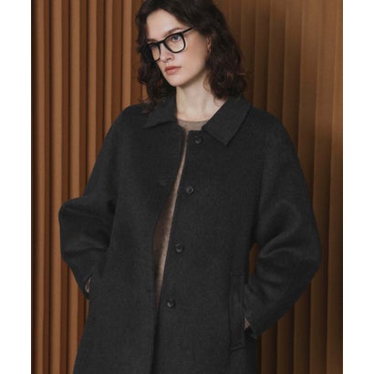 【2026AW】【M～Lサイズ展開】【上質ウール70％】ステンカラー ロング丈 コート （チャコールグレー）｜詳細画像
