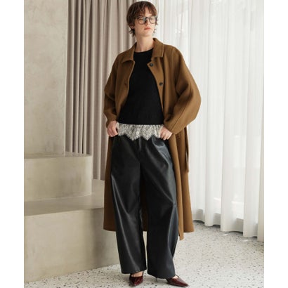 【2026AW】【M～Lサイズ展開】【上質ウール70％】ステンカラー ロング丈 コート （キャメル）｜詳細画像