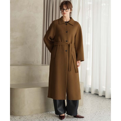 【2026AW】【M～Lサイズ展開】【上質ウール70％】ステンカラー ロング丈 コート （キャメル）｜詳細画像