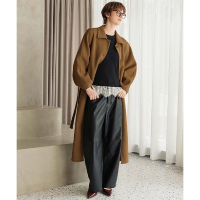 【2026AW】【M～Lサイズ展開】【上質ウール70％】ステンカラー ロング丈 コート （キャメル）｜詳細画像