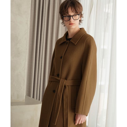 【2026AW】【M～Lサイズ展開】【上質ウール70％】ステンカラー ロング丈 コート （キャメル）｜詳細画像