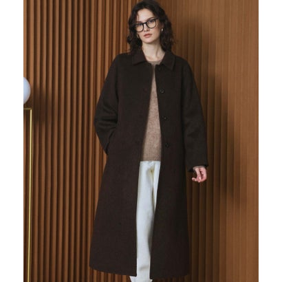 【2026AW】【M～Lサイズ展開】【上質ウール70％】ステンカラー ロング丈 コート （ブラウン）｜詳細画像