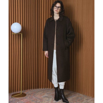 【2026AW】【M～Lサイズ展開】【上質ウール70％】ステンカラー ロング丈 コート （ブラウン）｜詳細画像