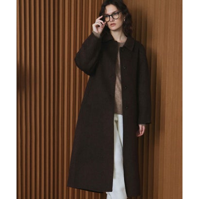 【2026AW】【M～Lサイズ展開】【上質ウール70％】ステンカラー ロング丈 コート （ブラウン）｜詳細画像