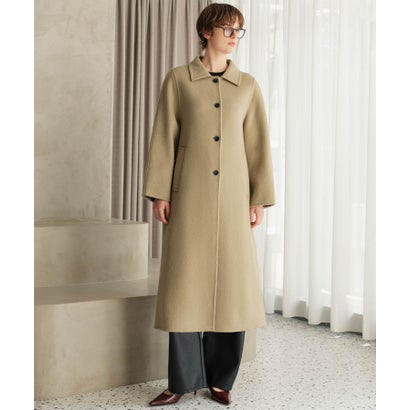 【2026AW】【M～Lサイズ展開】【上質ウール70％】ステンカラー ロング丈 コート （ベージュ）｜詳細画像