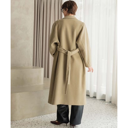 【2026AW】【M～Lサイズ展開】【上質ウール70％】ステンカラー ロング丈 コート （ベージュ）｜詳細画像