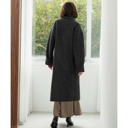 【2026AW】【上質ウール65％】ダブルブレスト チェスターコート ロング丈 （チャコールグレー）｜詳細画像