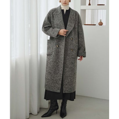 【2026AW】【上質ウール65％】ダブルブレスト チェスターコート ロング丈 （グレー）｜詳細画像