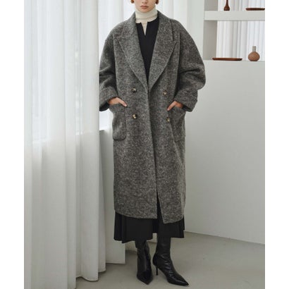 【2026AW】【上質ウール65％】ダブルブレスト チェスターコート ロング丈 （グレー）｜詳細画像