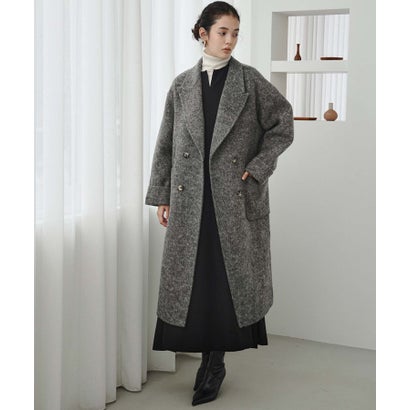 【2026AW】【上質ウール65％】ダブルブレスト チェスターコート ロング丈 （グレー）｜詳細画像
