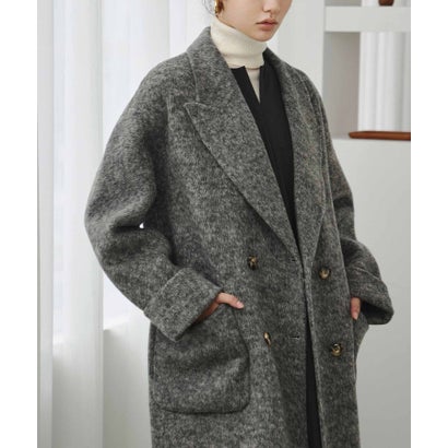 【2026AW】【上質ウール65％】ダブルブレスト チェスターコート ロング丈 （グレー）｜詳細画像