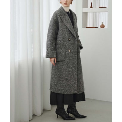 【2026AW】【上質ウール65％】ダブルブレスト チェスターコート ロング丈 （グレー）｜詳細画像