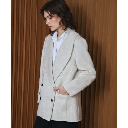 【2026AW】【M～Lサイズ展開】【上質ウール70％】テーラードジャケットコート ジャコット ウールコート ショートコート （オフホワイト）｜詳細画像