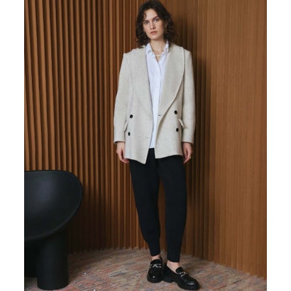 【2026AW】【M～Lサイズ展開】【上質ウール70％】テーラードジャケットコート ジャコット ウールコート ショートコート （オフホワイト）｜詳細画像