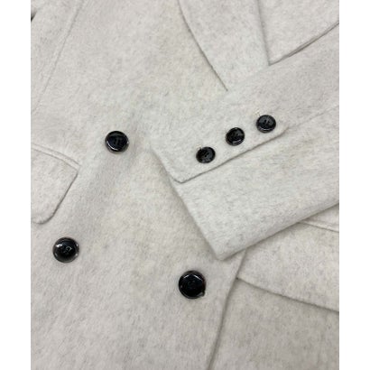 【2026AW】【M～Lサイズ展開】【上質ウール70％】テーラードジャケットコート ジャコット ウールコート ショートコート （オフホワイト）｜詳細画像