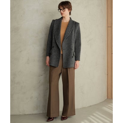 【2026AW】【M～Lサイズ展開】【上質ウール70％】テーラードジャケットコート ジャコット ウールコート ショートコート （グレー）｜詳細画像
