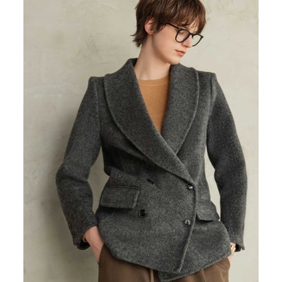 【2026AW】【M～Lサイズ展開】【上質ウール70％】テーラードジャケットコート ジャコット ウールコート ショートコート （グレー）｜詳細画像