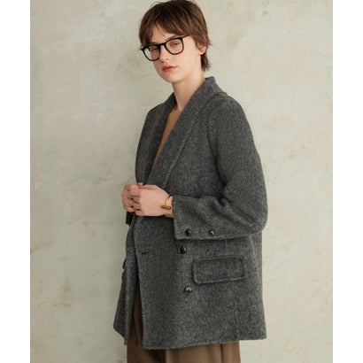 【2026AW】【M～Lサイズ展開】【上質ウール70％】テーラードジャケットコート ジャコット ウールコート ショートコート （グレー）｜詳細画像