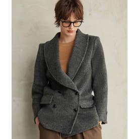 【2026AW】【M～Lサイズ展開】【上質ウール70％】テーラードジャケットコート ジャコット ウールコート ショートコート （グレー）