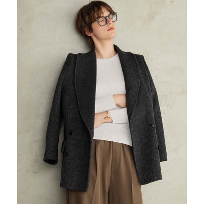 【2026AW】【M～Lサイズ展開】【上質ウール70％】テーラードジャケットコート ジャコット ウールコート ショートコート （ブラック）｜詳細画像
