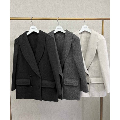 【2026AW】【M～Lサイズ展開】【上質ウール70％】テーラードジャケットコート ジャコット ウールコート ショートコート （ブラック）｜詳細画像
