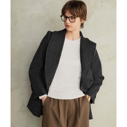 【2026AW】【M～Lサイズ展開】【上質ウール70％】テーラードジャケットコート ジャコット ウールコート ショートコート （ブラック）｜詳細画像